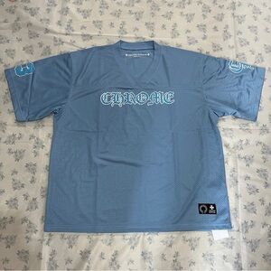 Chrome Hearts Blue V Neck Short Sleeve Sweatshirt